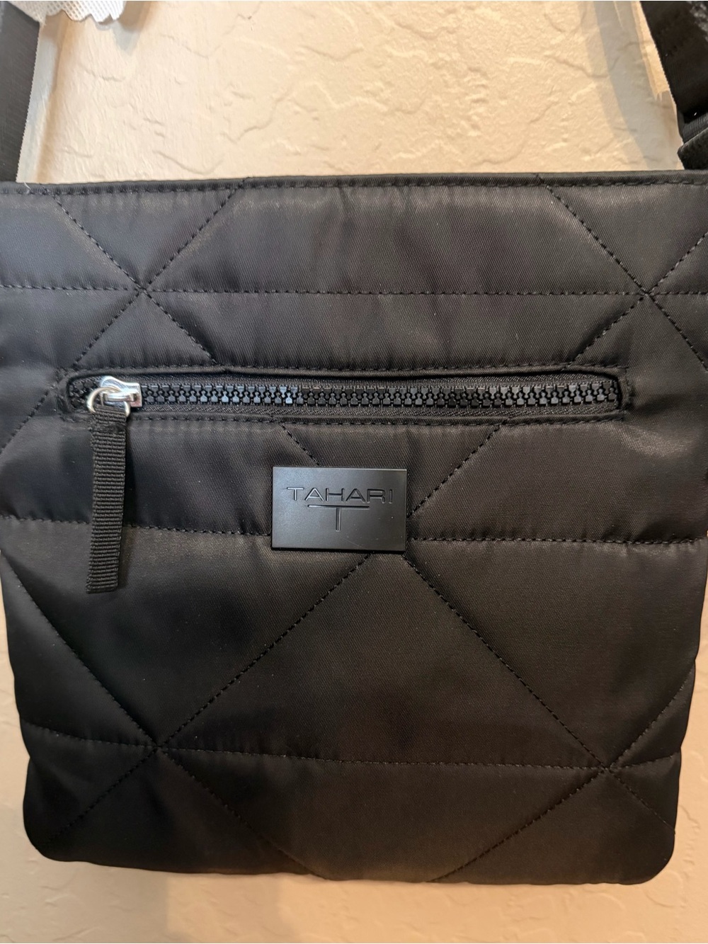 Tahari Black Quilted Shoulder Crossbody Bag with Tag